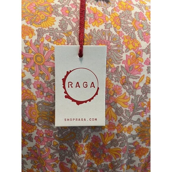 Anthropologie Raga Smocked Blouse Long Sleeves V-neck Floral Casual small Boho - Picture 7 of 9